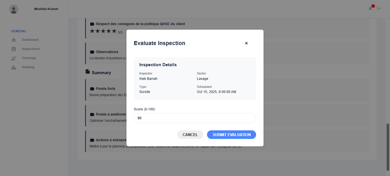 Inspection Evaluation