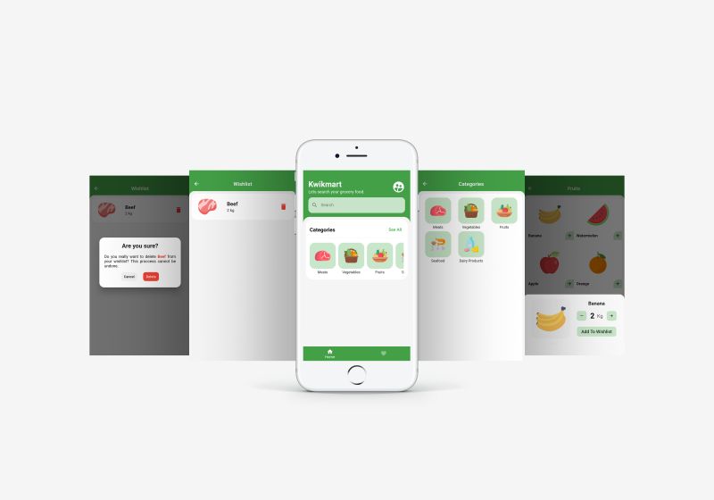 Kwikmart App Screens